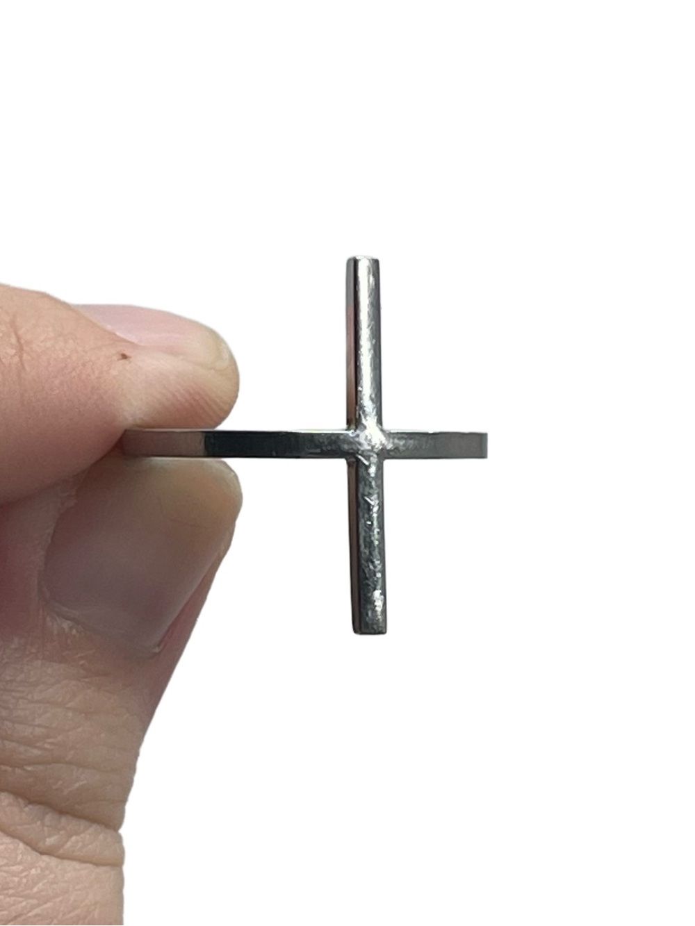 Vitaly “Dash” Silver Stainless Steel Size 10 Ring Streetwear Minimal Cross